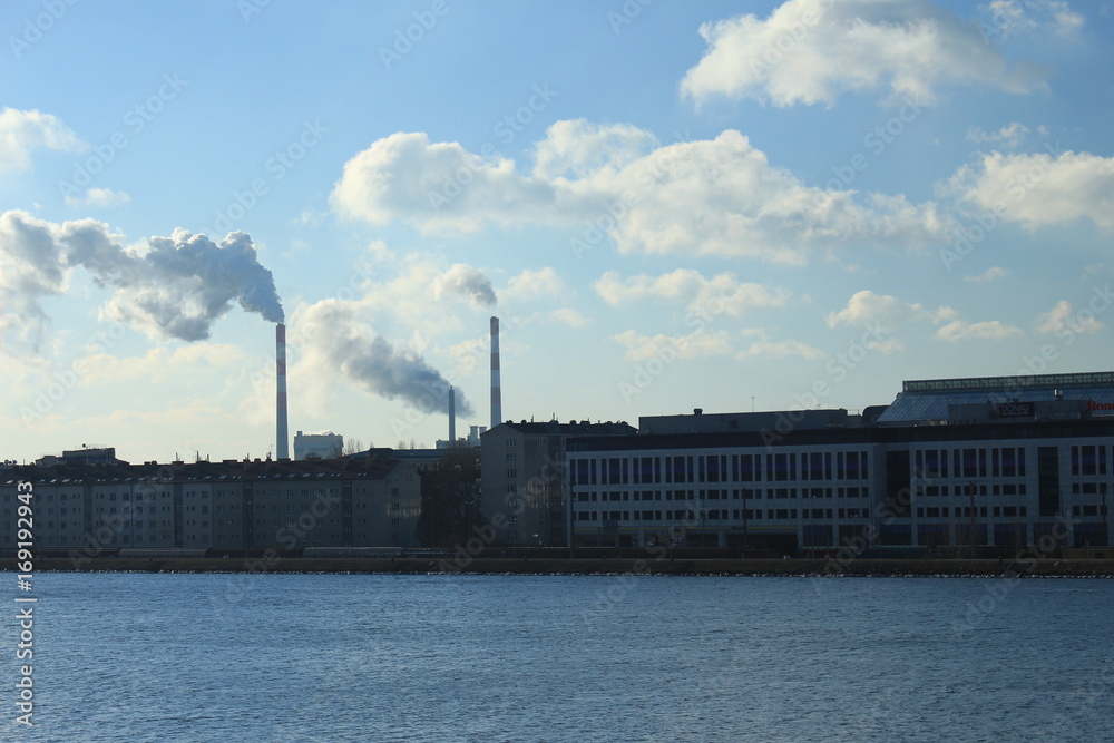 Fototapeta premium fabrik an der donau