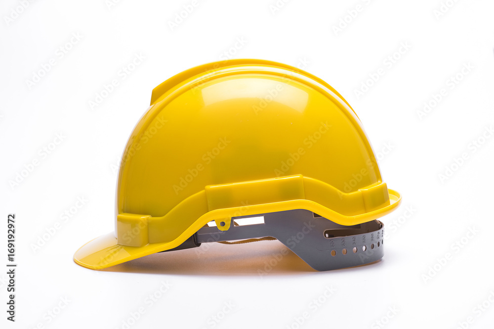 Yellow safety helmet isolated on white background. Yellow safety helmet isolated on white background.