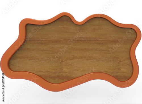 Fototapeta Naklejka Na Ścianę i Meble -  3d illustration of wooden frame. white background isolated. icon for game web.