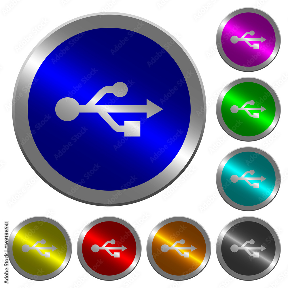USB connection luminous coin-like round color buttons USB connection luminous coin-like round color buttons