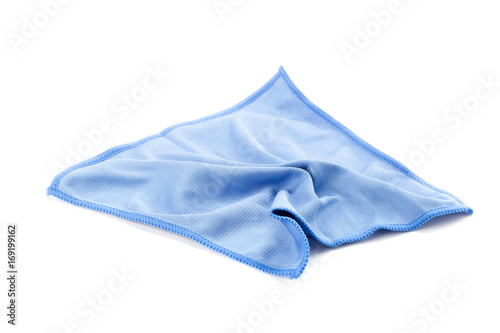 Crumpled microfiber cloth isolated on white