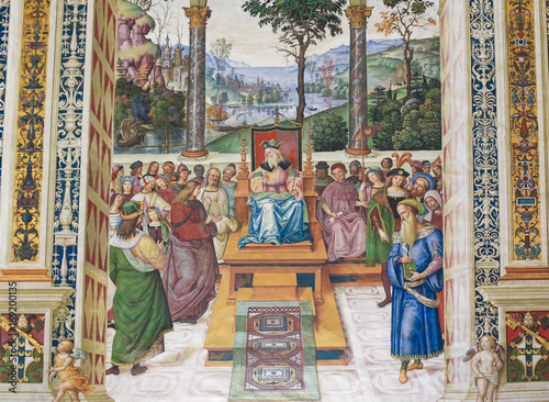 Fresco in Piccolomini Library, Siena photo