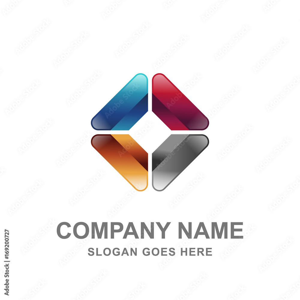 3D Geometric Logo Rhombus Square Abstract Desin Vector 3D Geometric Logo Rhombus Square Abstract Desin Vector