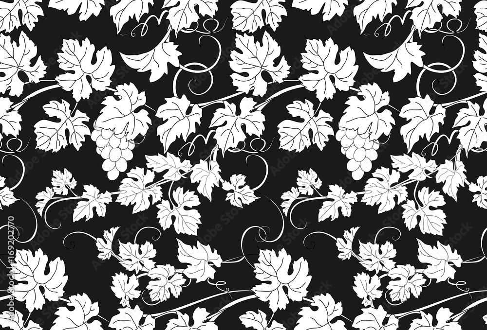 Fototapeta premium Vector repeating pattern with vines in vintage style.