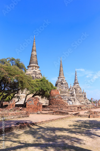 Three ancient pagoda at Phra Si Sanphet temple  Ayutthaya  Thailand