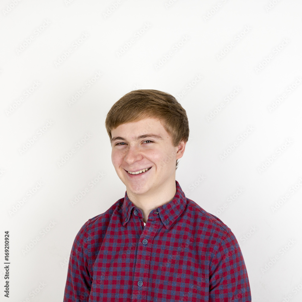 Portrait of happy handsome young man on white background Portrait of happy handsome young man on white background