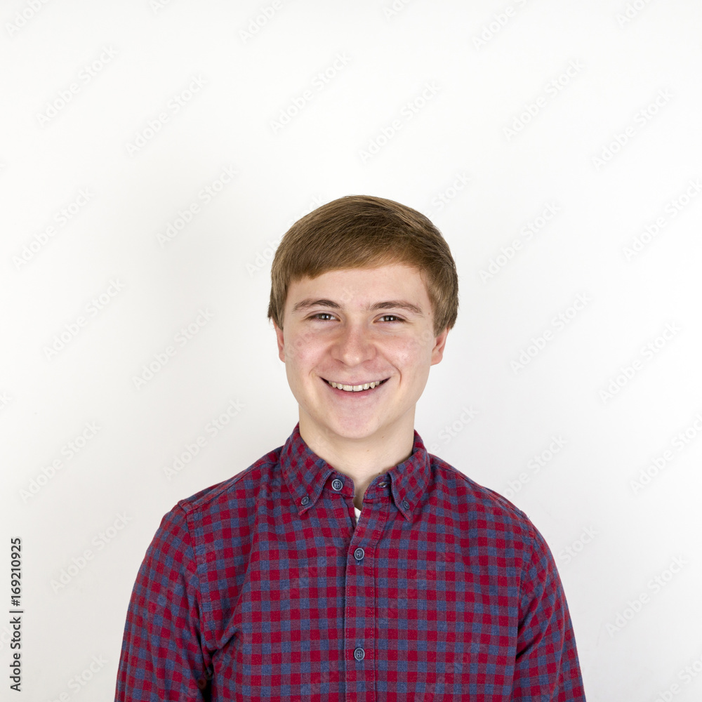 Portrait of happy handsome young man on white background Portrait of happy handsome young man on white background
