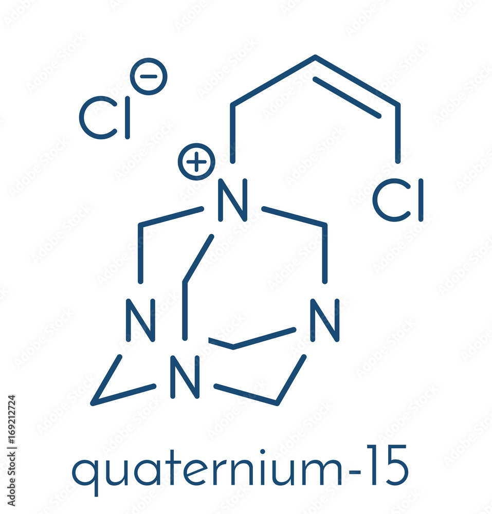 Vetor de Quaternium-15 surfactant and preservative molecule (formaldehyde  releaser). Skeletal formula. do Stock | Adobe Stock