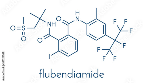flubendiamide insecticide molecule (ryanoid class). Skeletal formula.