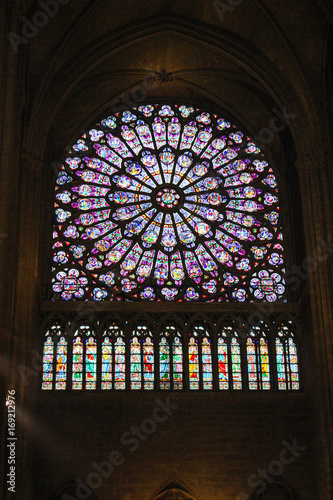 Big window of Notre Dame de Paris