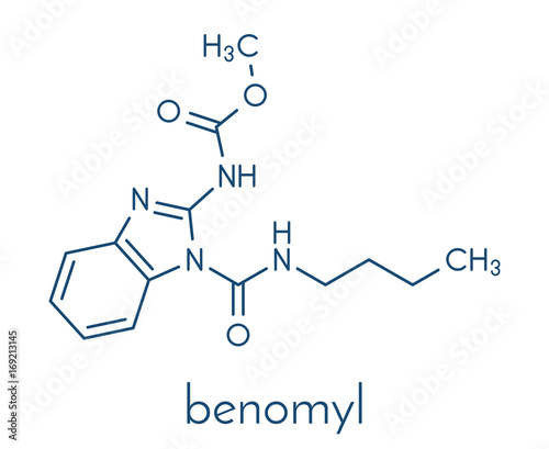 Benomyl fungicide molecule. Skeletal formula. photo