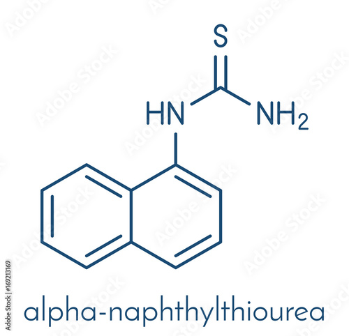 Alpha-naphthylthiourea (ANTU) rodenticide molecule. Skeletal formula.