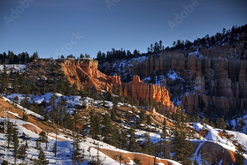 Early Morning Sun on the Hoodoos at Bryce as the Snow Melts