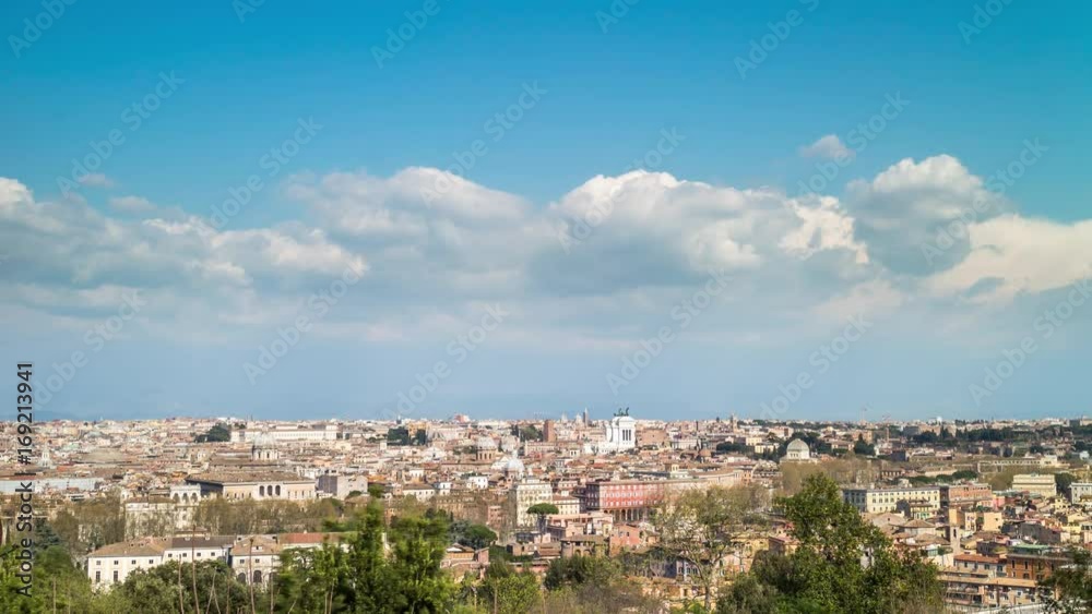 Panoramic view timelapse of Rome, Italy. April, 2016. Panoramic view timelapse of Rome, Italy. April, 2016.