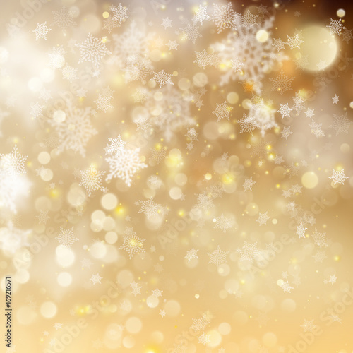 Christmas golden holiday glowing backdrop. EPS 10 vector