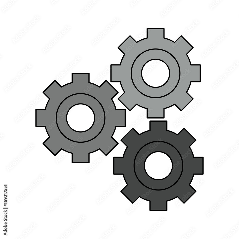 three gears icon image vector illustration design 