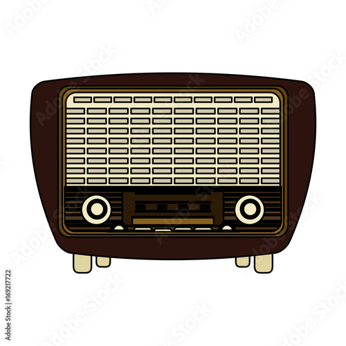 vintage radio icon image vector illustration design 