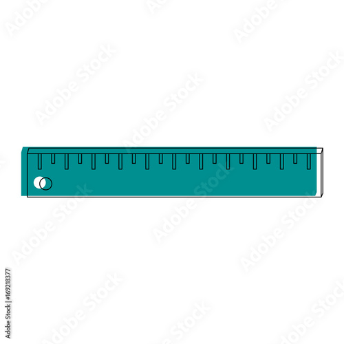 ruler measuring device icon image vector illustration design blue color