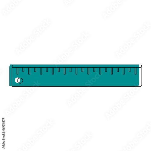 ruler measuring device icon image vector illustration design  blue color