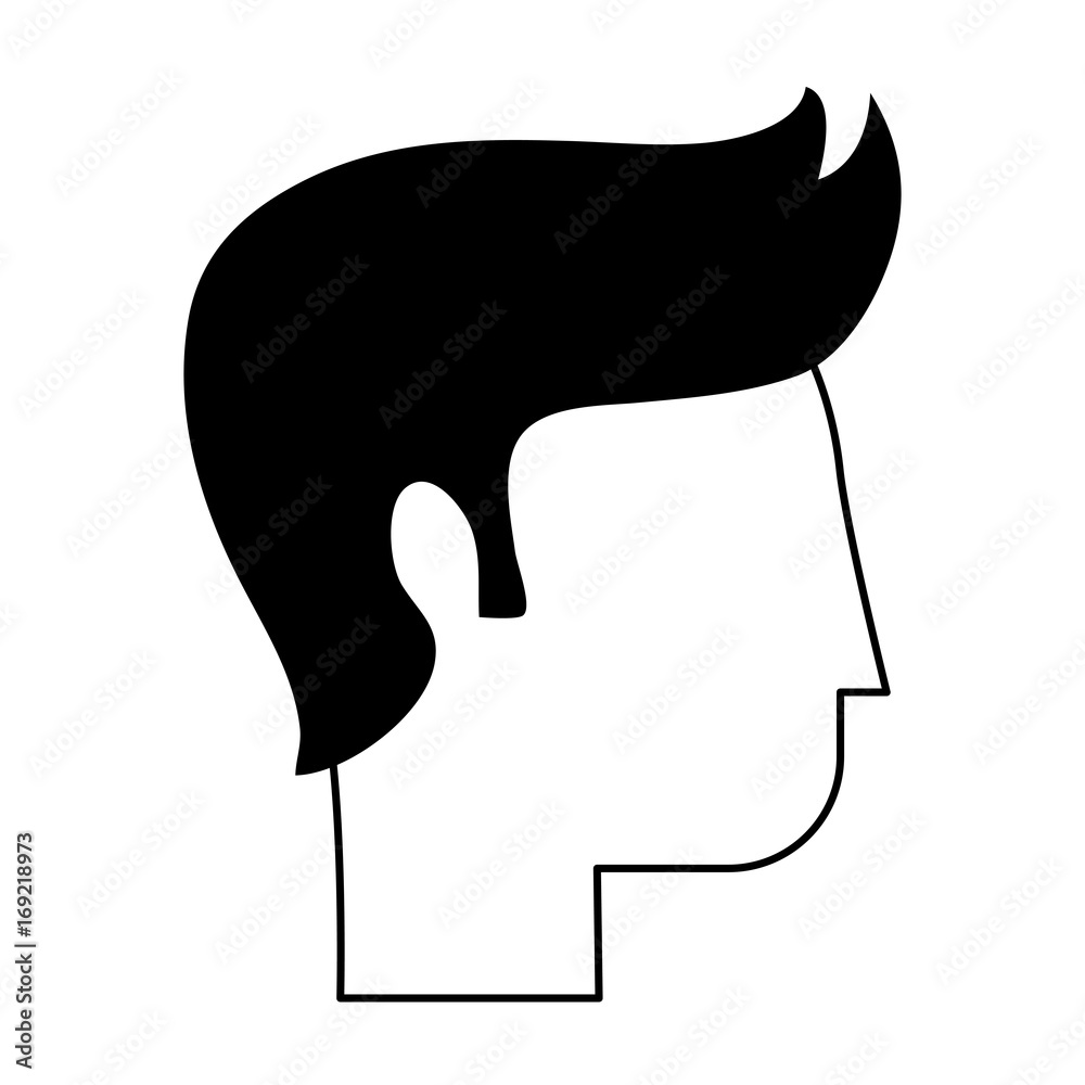 Obraz premium human head profile icon image vector illustration design black and white