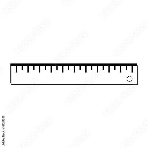ruler measuring device icon image vector illustration design  black and white