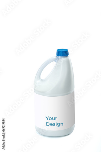 all purpose acid bleach plastic bottle mockup on white background