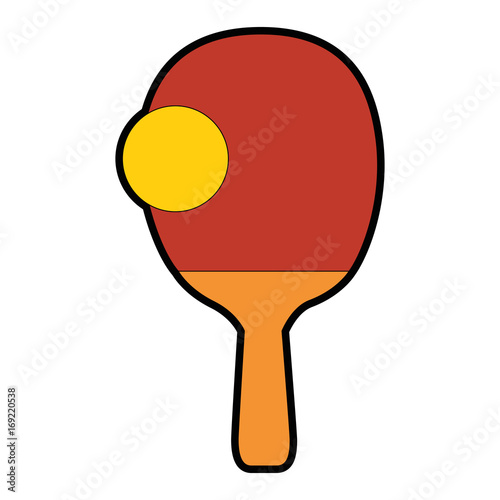 ping pong racket icon over white background vector illustration