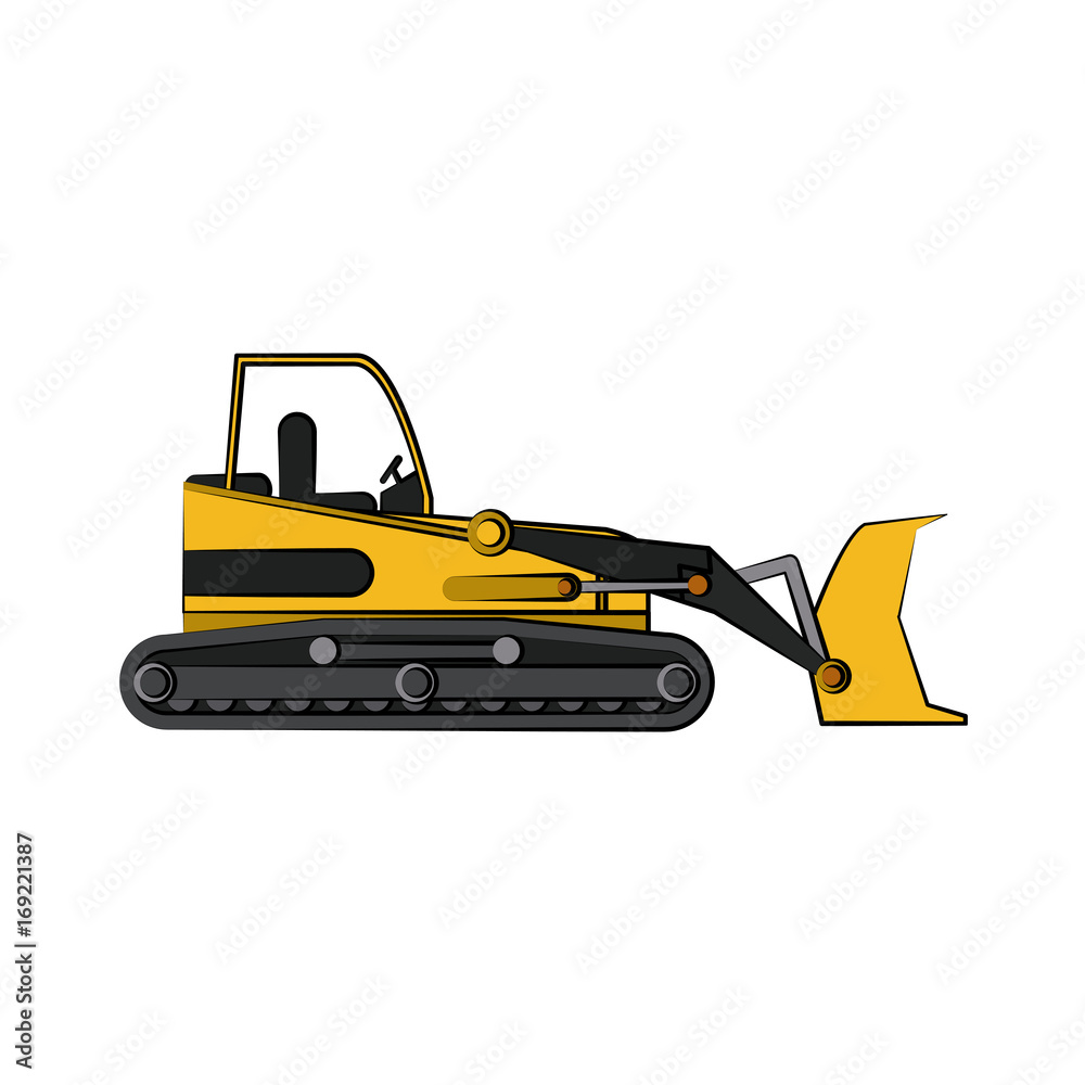 backhoe construction heavy machinery icon image vector illustration design 