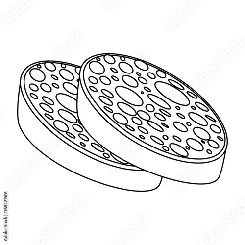 salami icon over white background vector illustration