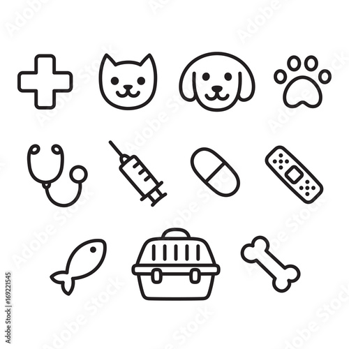 Pet vet icon set
