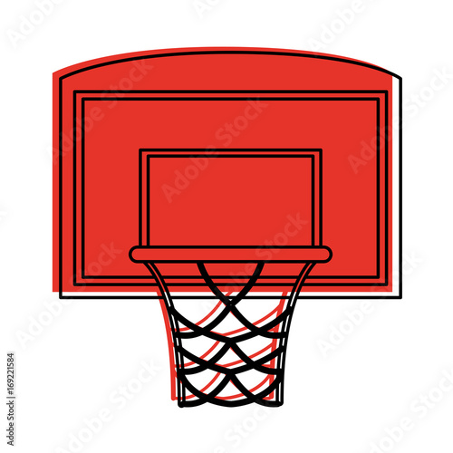 basketball backboard and hoop icon image vector illustration design  orange color