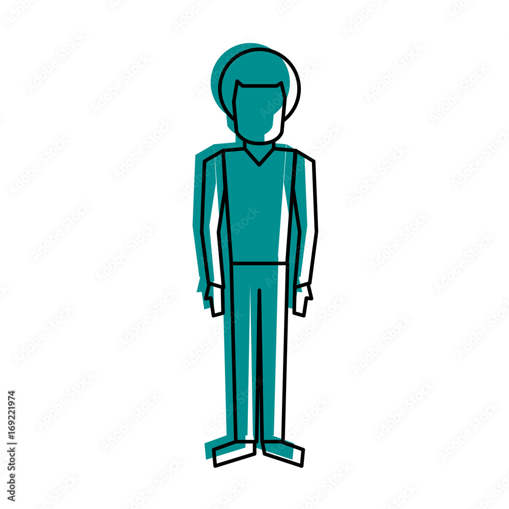 man standing with arms to the sides avatar icon image vector illustration design blue color man standing with arms to the sides avatar icon image vector illustration design blue color