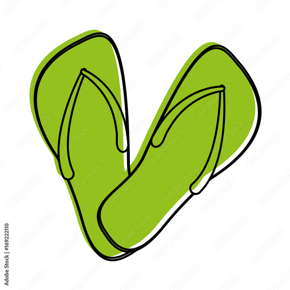 flip flop sandals icon image vector illustration design green color flip flop sandals icon image vector illustration design green color