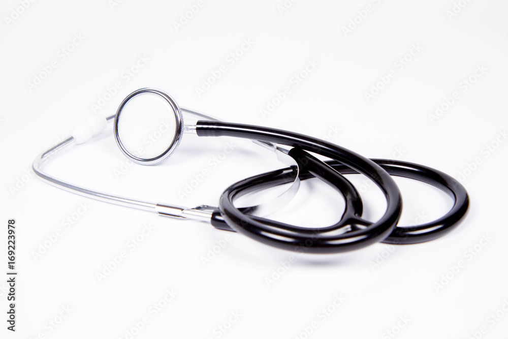 A stethoscope on white background A stethoscope on white background