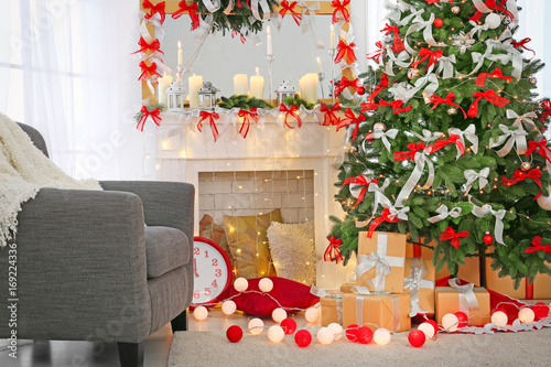 Beautiful fir tree in decor...
