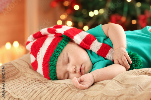 Cute little baby sleeping a...