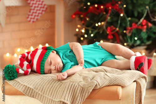 Cute little baby sleeping a...