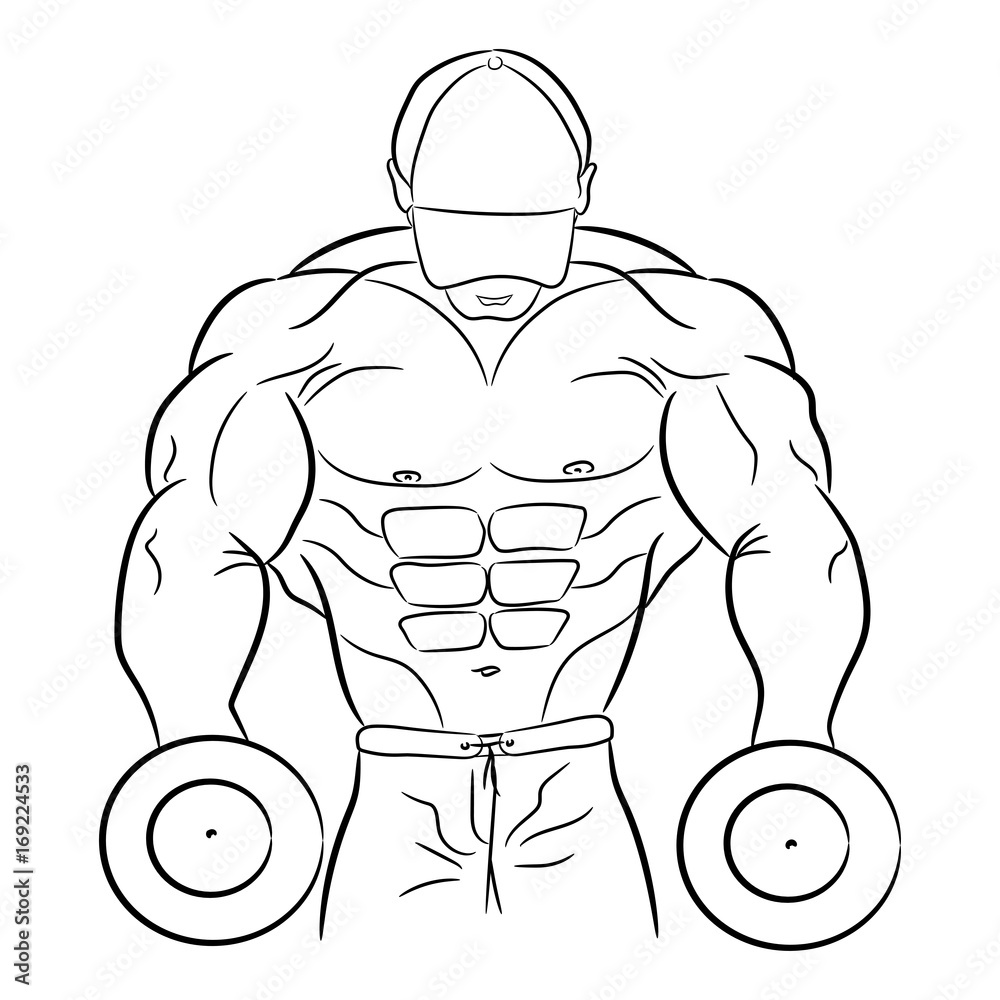 Update 81+ bodybuilding sketch logo super hot - in.eteachers