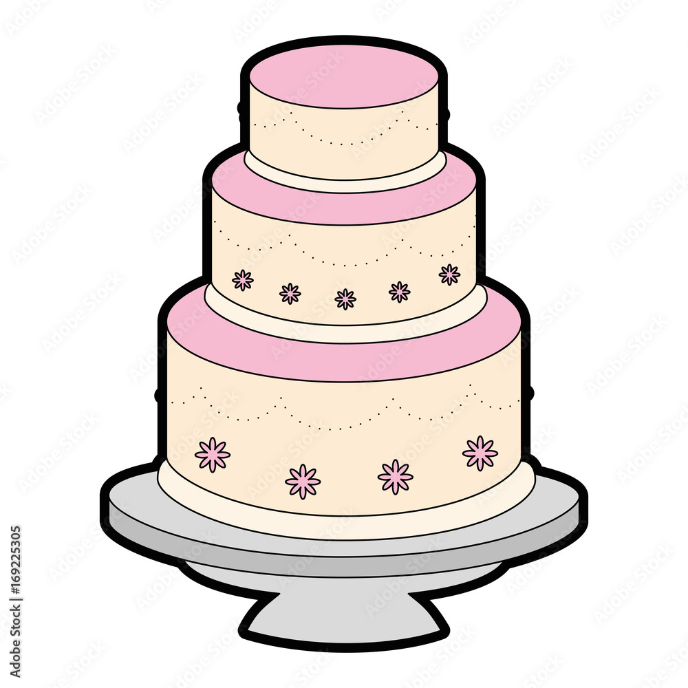 Cute wedding cake icon vector illustration graphic design Cute wedding cake icon vector illustration graphic design