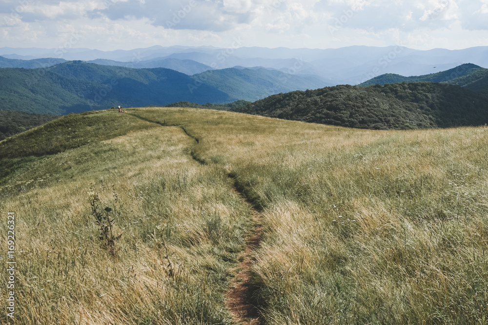 Appalachian Trail passing through Max Patch, North Carolina Appalachian Trail passing through Max Patch, North Carolina