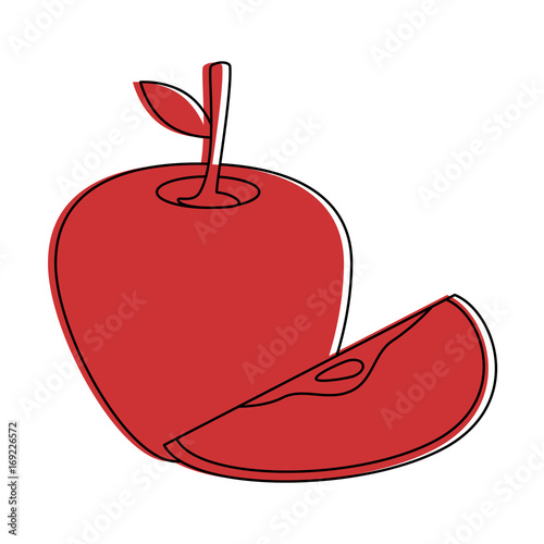 apple delicious fruit icon vector illustration graphic design