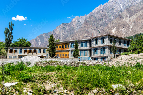 Billede på lærred A beautiful view of the schoolhouse called Hasegawa Memorial School, Karimabad,