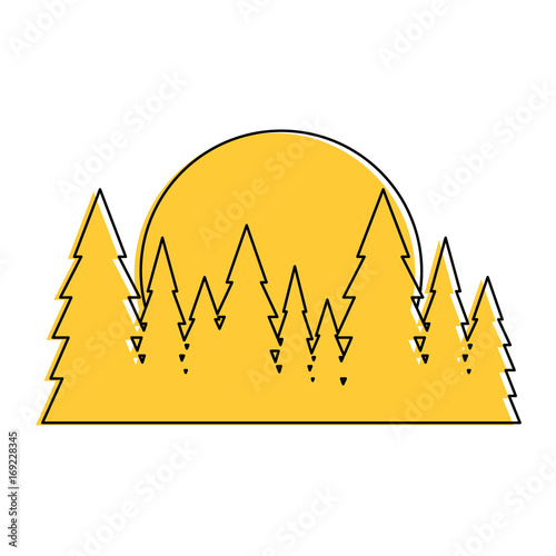 Tree pines isolated icon vector illustration graphic design