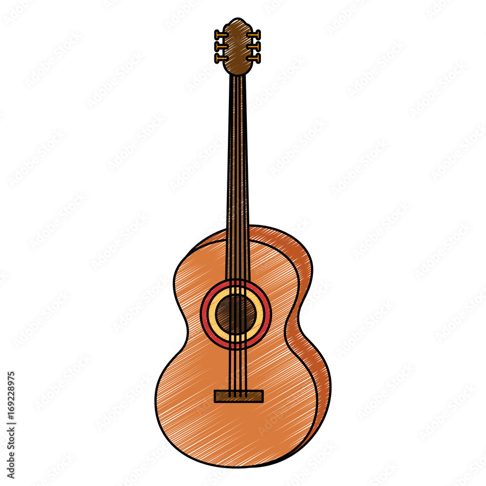 Fototapeta premium Acoustic guitar music instrument icon vector illustration graphic design