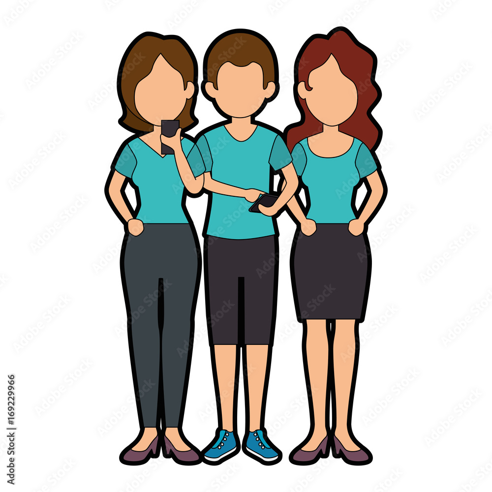 People with smartphone icon vector illustration graphic design People with smartphone icon vector illustration graphic design