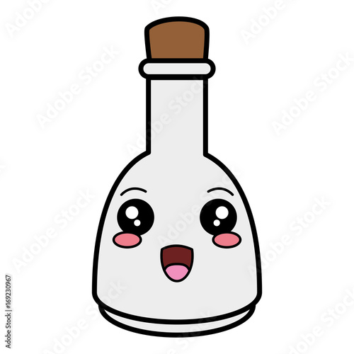 oil bottle spa product kawaii character vector illustration design