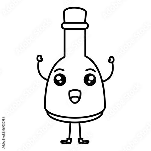 oil bottle spa product kawaii character vector illustration design