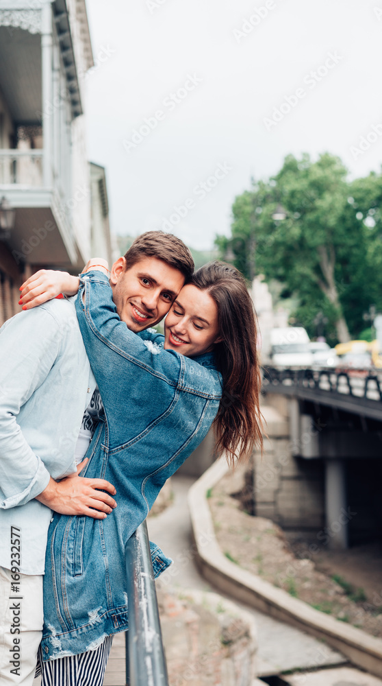 Guy and girl on a city street
