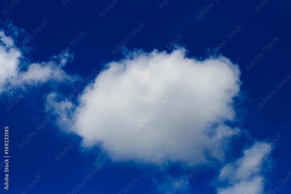 Bright blue sky with white clouds