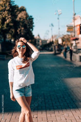 Young girl on the city street